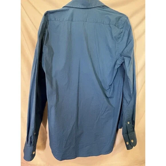 Express 1MX Men’s Shirt Medium Blue Long Sleeve With Tie - Picture 6 of 6